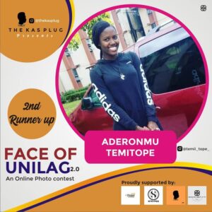 Miss Aderonmu Temitope FACE OF UNILAG 2.0 2ND RUNNER UP