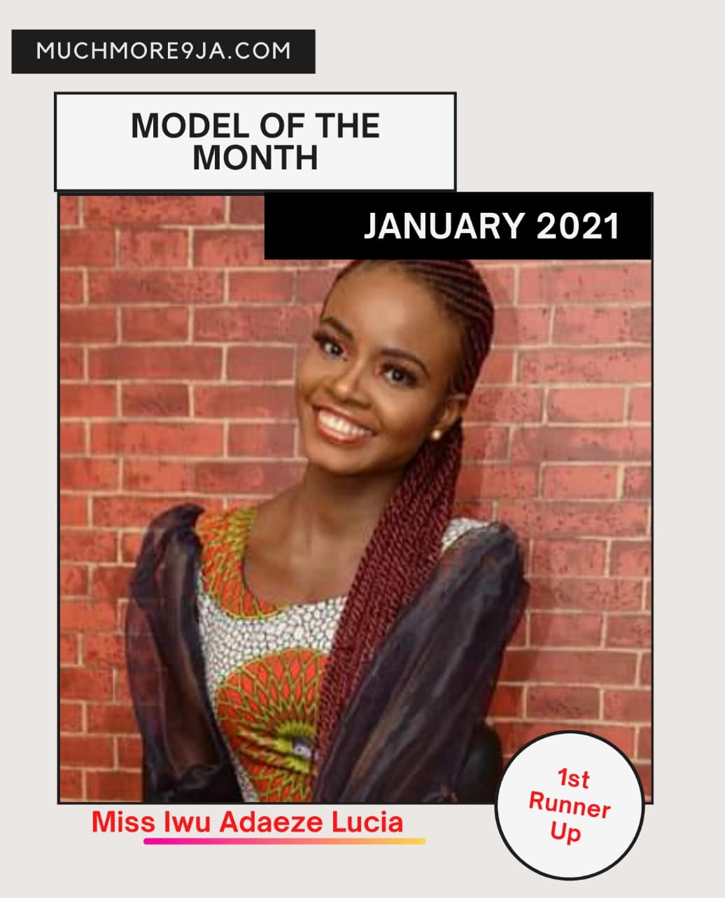 Exclusive Interview with Miss Iwu Adaeze Lucia, our January 2021 Model of the Month Online Contest 1st Runner up.