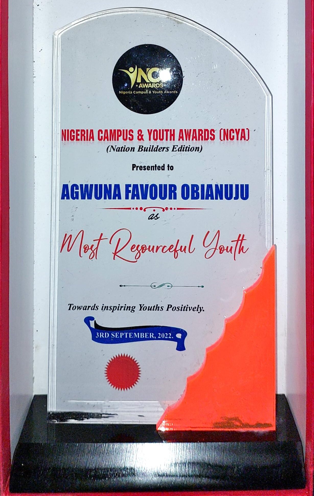 Agwuna Favour Obianuju Nigeria Campus & Youth Awards